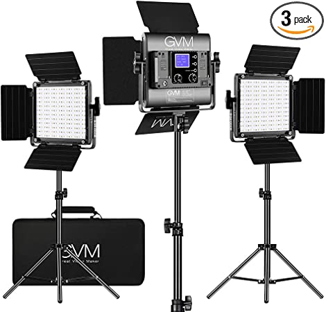 Photo 1 of GVM RGB LED Video Lighting Kit, 800D Studio Video Lights with APP Control, Film lights Kit for YouTube Photography Lighting, 3 Packs Led Light Panel, Gaming, Conference, 8 Scene Lights, CRI 97+
