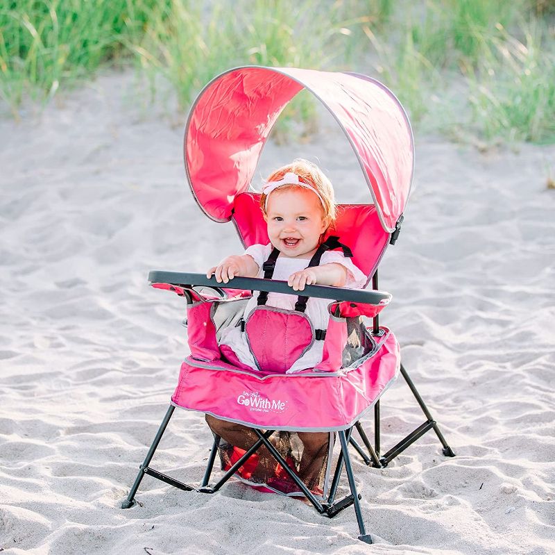 Photo 1 of Baby Delight Go with Me Venture Portable Chair, Indoor and Outdoor, Sun Canopy, 3 Child Growth Stages, Pink
