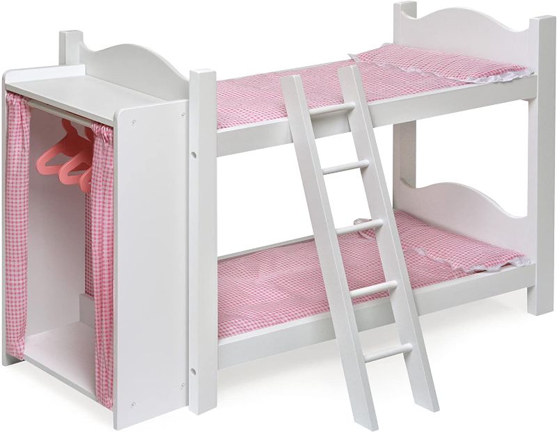 Photo 1 of Badger Basket Doll Bunk Beds with Ladder and Storage Armoire (fits American Girl Dolls)
