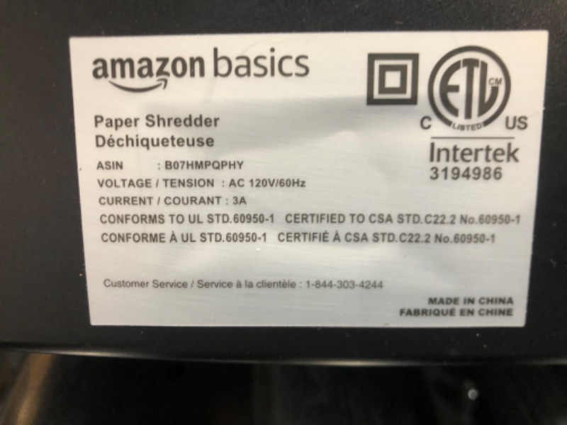 Photo 4 of Amazon Basics 12-Sheet Cross-Cut Paper and Credit Card Home Office Shredder
