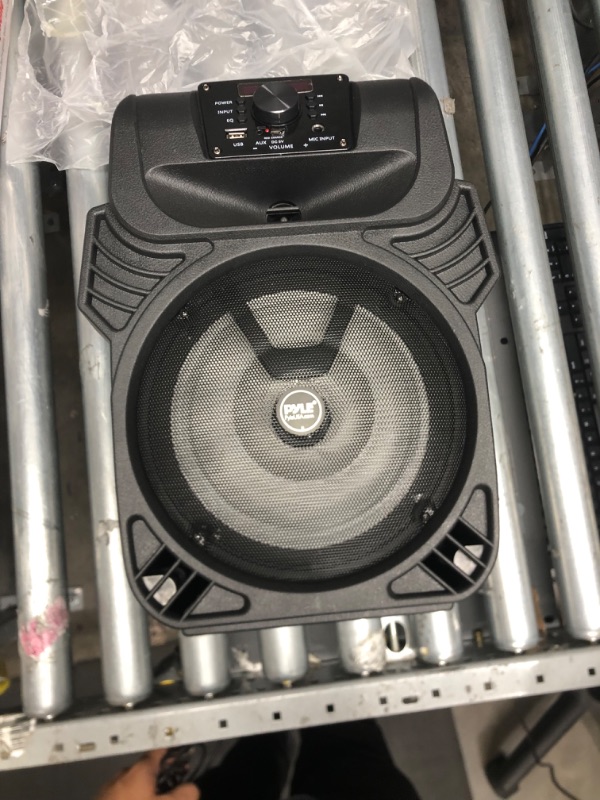 Photo 2 of 400W Portable Bluetooth PA Loudspeaker - 8” Subwoofer System, 4 Ohm/55-20kHz, USB/MP3/FM Radio/ ¼ Mic Inputs, Multi-Color LED Lights, Built-in Rechargeable Battery w/ Remote Control - Pyle PPHP844B
