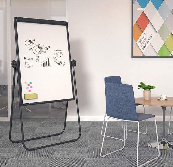 Photo 1 of Stand White Board - 40x28 Magnetic Dry Erase Board Flipchart Board Double Sided Easel Board Portable Whiteboard
