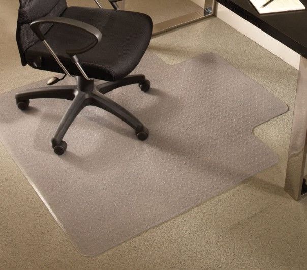 Photo 1 of ES Robbins EverLife Chair Mat with Lip for Medium Pile Carpet, 45"x53", Crystal Edge
