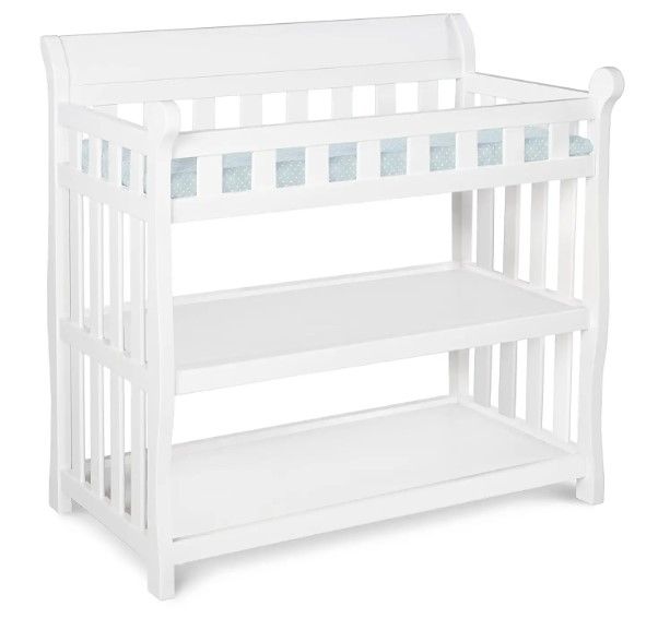 Photo 1 of Delta Children Eclipse Changing Table with Changing Pad, White
