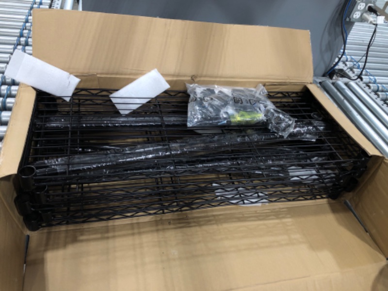 Photo 1 of Amazon Basics 5-Shelf Adjustable, Heavy Duty Storage Shelving Unit (350 lbs loading capacity per shelf), Steel Organizer Wire Rack, Black (36L x 14W x 72H)