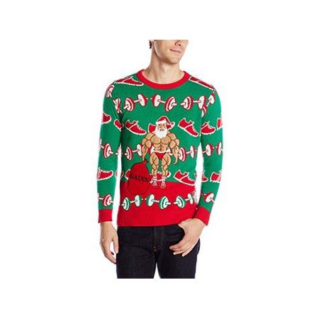 Photo 1 of Blizzard Bay Men's Ugly Christmas Sweater Fitness, Green/Red, X-Large
