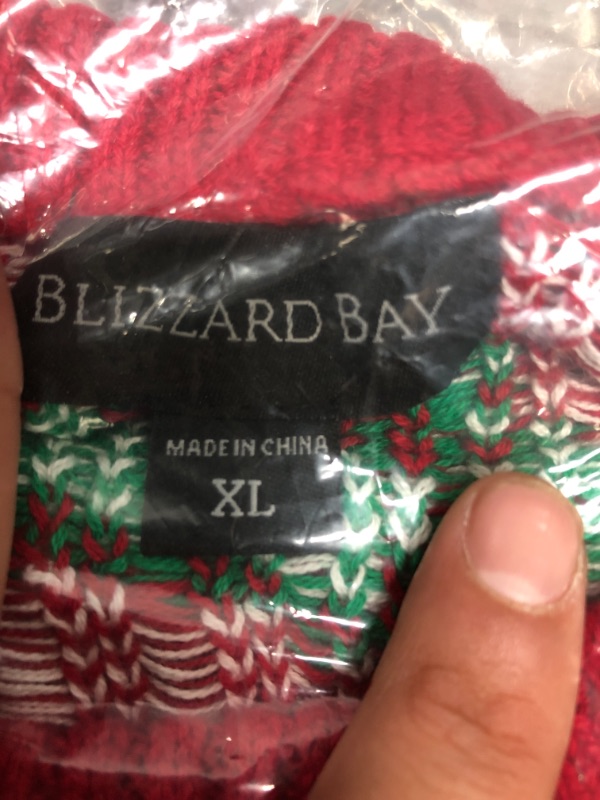 Photo 1 of Blizzard Bay Men's Ugly Christmas Sweater Fitness, Green/Red, X-Large
