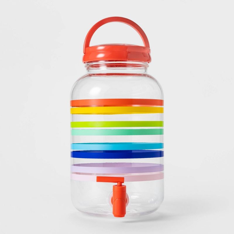 Photo 1 of 4.5qt Plastic Rainbow Cabana Beverage Dispenser - Sun Squad™
**3PACK