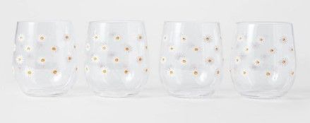 Photo 1 of 14oz 4pk Plastic Floral Stemless Wine Glasses - Sun Squad™
**2 PACKS
