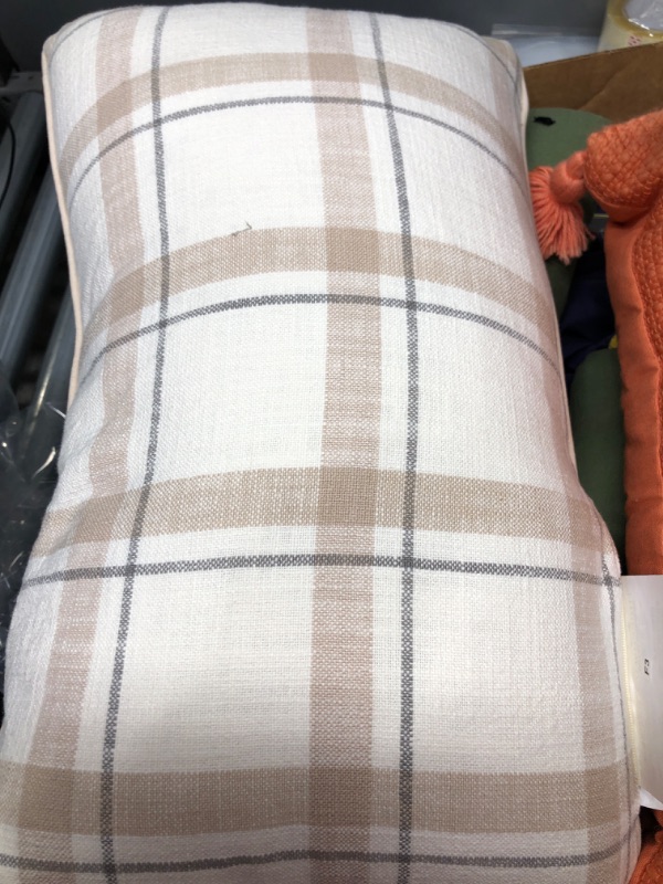 Photo 2 of Woven Striped with Plaid Reverse Throw Pillow - Threshold™12"x20" 
