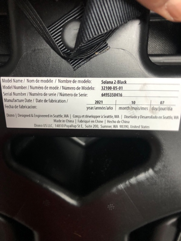 Photo 3 of Diono Solana 2 XL, Dual Latch Connectors, Lightweight Backless Belt-Positioning Booster Car Seat, 8 Years 1 Booster Seat, Black
