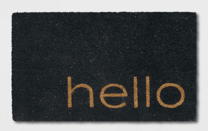 Photo 1 of 1'6"x2'6"/18"x30" Hello Doormat Black - Project 62™

