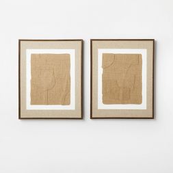 Photo 1 of (Set of 2) 16" x 20" Jute Framed Wall Canvases Walnut - Threshold™ designed with Studio McGee

