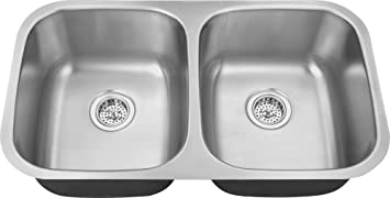 Photo 1 of 
Build Essentials 32" Undermount Double Basin Stainless Steel Kitchen Sink with 50/50 Split