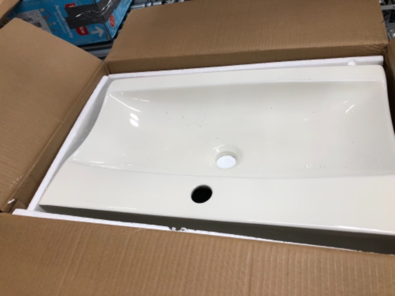 Photo 2 of 1181CBW White Rectangular Porcelain Undermount Lavatory Bathroom Sink Size 18 1/2 X 11