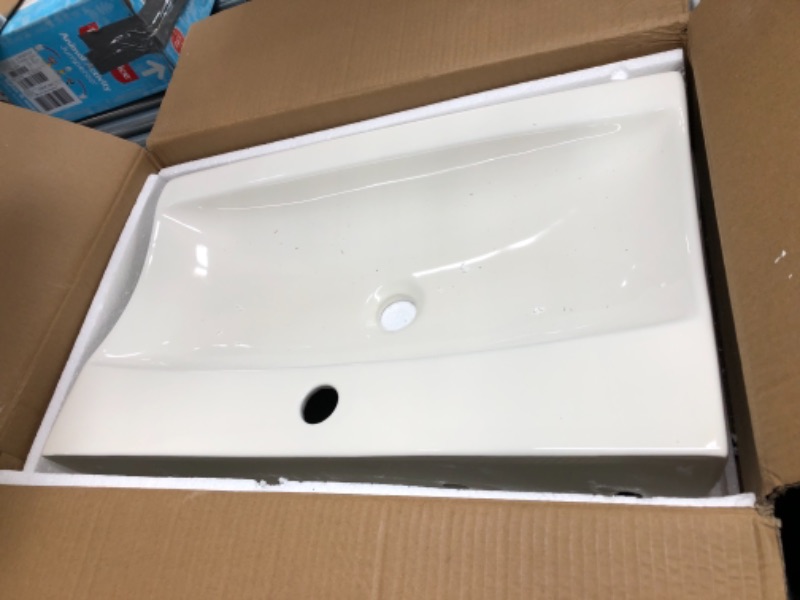 Photo 4 of 1181CBW White Rectangular Porcelain Undermount Lavatory Bathroom Sink Size 18 1/2 X 11