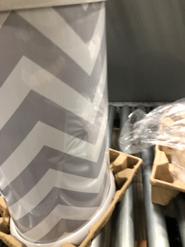 Photo 3 of *DENTS 0ON BOTH SIDES *  Ubbi Steel Diaper Pail - Gray Chevron