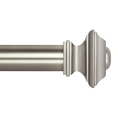 Photo 1 of  Ivilon Drapery Treatment Window Curtain Rod - Square Design 1 1/8 Rod. 120 to 240 Inch - Satin Nickel