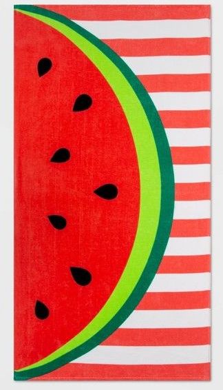 Photo 1 of **SET OF 2W** atermelon Striped Printed Beach Towel Pink - Sun Squad™

