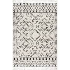 Photo 1 of **STAINED** nuLOOM Vasiliki Moroccan Shag Rug, 7' 10" x 10', Off-White
