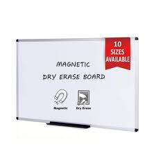 Photo 1 of **MINOR DAMAGE* Magnetic Board 60'' X 48'' High Quality Silver Aluminum Frame Durable ABS Corner
