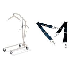 Photo 1 of **MINOR SCUFFS** Invacare Painted Hydraulic Lift | 450 lbs. Weight Capacity | 9805P Model & Sling Straps for Patient Lifts, Polypropylene, One-Size, 9070,Blue,2
