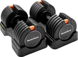 Photo 1 of **ONE WEIGHT IS LOOSE*MISSING CASE* * NordicTrack Dumbbells 55LB PAIR
