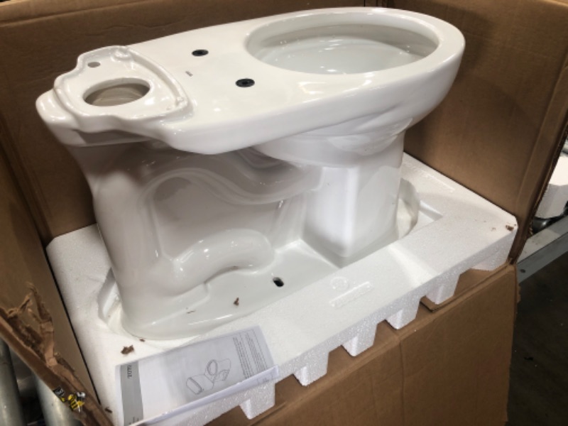 Photo 2 of **BOTTOM ONLY MISSING TOP** TOTO Drake Two-Piece Round 1.28 GPF Universal Height TORNADO FLUSH Toilet with CEFIONTECT, Cotton White - CST775CEFG#01
