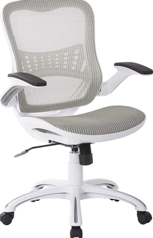 Photo 1 of **USED**MISSING HARDWARE** Office Star Mesh Back & Seat, 2-to-1 Synchro & Lumbar Support Managers Chair, White

