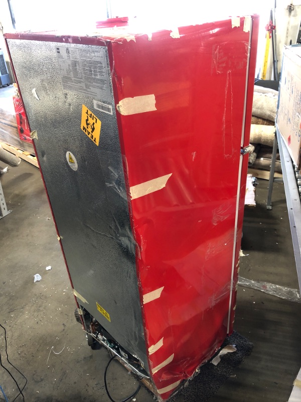 Photo 5 of **SOME TAPE ON UNIT* DAMAGED* RCA RFR786-RED 2 Door Apartment Size Refrigerator with Freezer, 7.5 cu. ft, Retro Red
