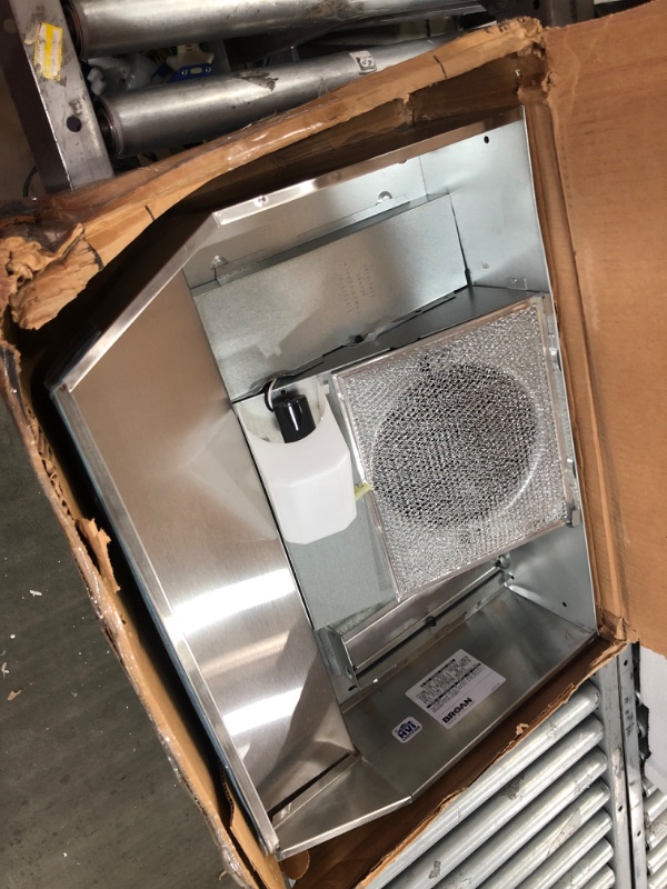 Photo 2 of **LIGHT DAMAGE** Broan-NuTone 40000 Series 24 in. 210 Max Blower CFM Ducted Under-Cabinet Range Hood with Light in Stainless Steel