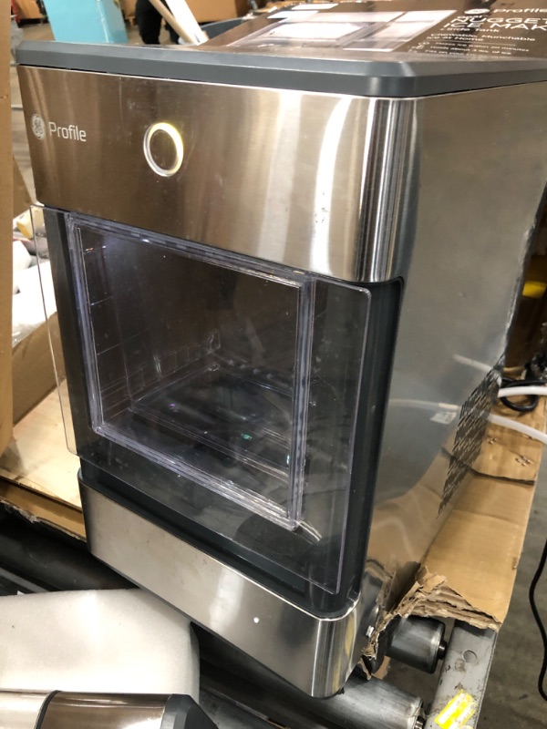 Photo 3 of **DAMAGED* POWERS ON AND MAKES NOISE* GE Profile Opal | Countertop Nugget Ice Maker with Side Tank | Portable Ice Machine Makes up to 24 Lbs. of Ice per Day | Stainless Steel Finish
