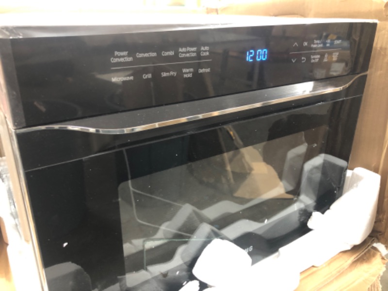 Photo 2 of **Damaged** Samsung MC12J8035CT Convection Microwave, 1.2 cu. ft, Black
