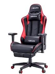 Photo 1 of Hbada Gaming Chair Ergonomic Racing Chair High Back Computer Chair with Height Adjustment Headrest and Lumbar Support E-Sports Swivel Chair with Adjustment Footrest,Red and Black
