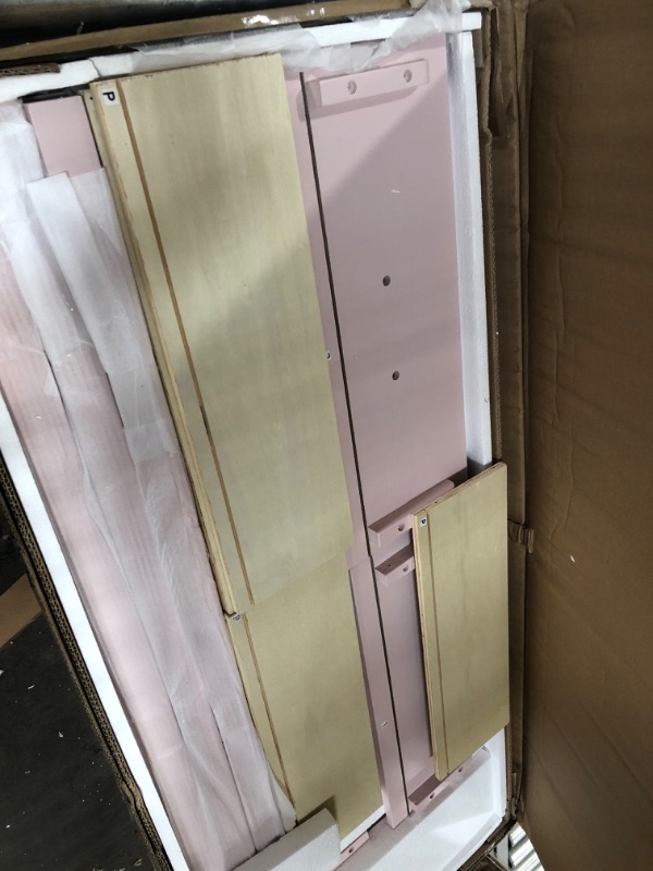 Photo 2 of **MINOR CRACK* MISSING PARTS BOX 2 OUT OF 2** * Dream On Me Universal Double Dresser I Kids Bedroom Dresser I Six Drawers Dresser I Mid Century Modern, Blush Pink
