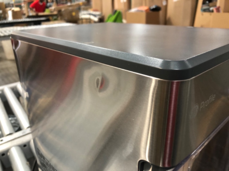 Photo 1 of (MULT. DENTS; MISSING SIDE CONTAINER) GE Profile Opal | Countertop Nugget Ice Maker with Side Tank | Portable Ice Machine with Bluetooth Connectivity | Smart Home Kitchen Essentials | Stainless Steel Finish | Up to 24 lbs. of Ice Per Day
