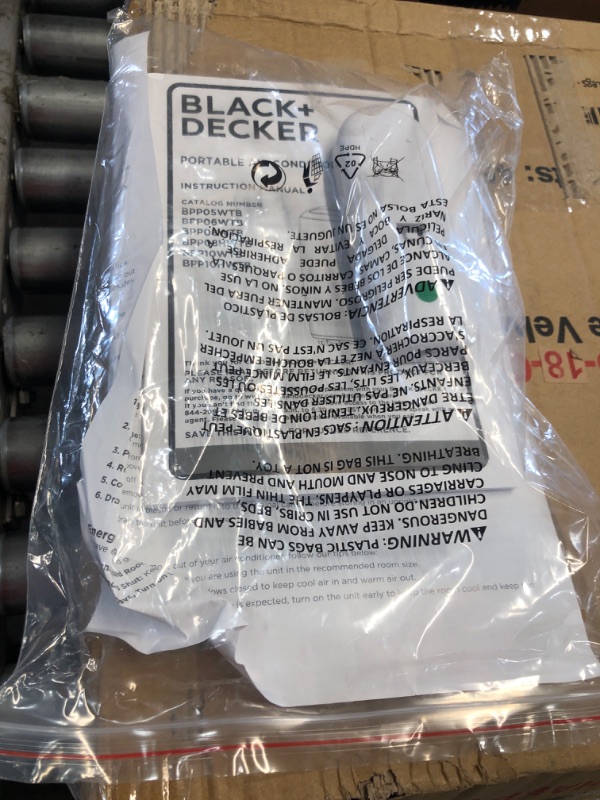 Photo 1 of (NON FUNCTIONING EXHAUST; COSMETIC DAMAGES; MISSING ATTACHMENTS) Black+decker 8,000 BTU Portable Air Conditioner with Remote Control, White