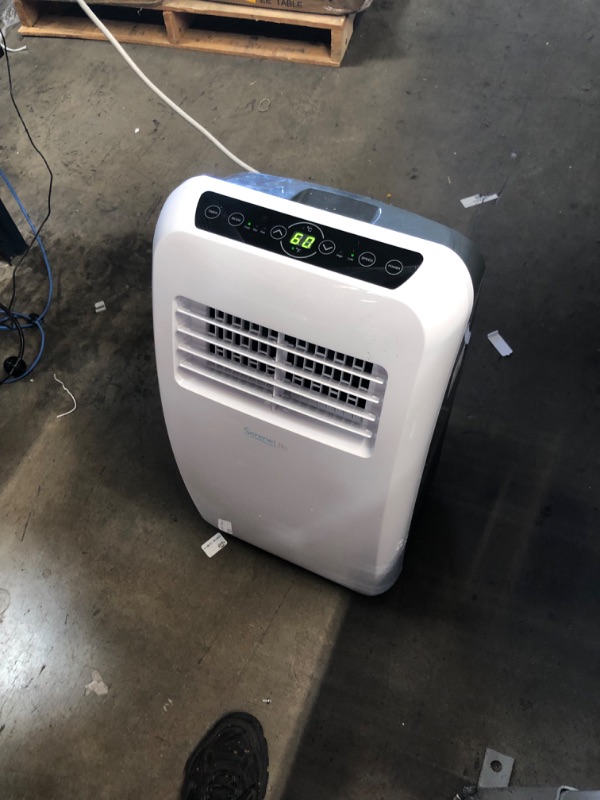 Photo 3 of (NON FUNCTIONING COOLING; MISSING ATTACHMENTS; BROKEN-OFF BACK HOOK/POWER PRONG) SereneLife SLPAC8 Portable Air Conditioner Compact Home AC Cooling Unit with Built-in Dehumidifier & Fan Modes, Quiet Operation, Includes Window Mount Kit, 8,000 BTU, White

