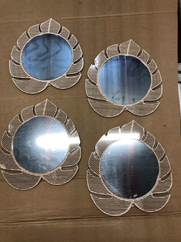 Photo 1 of 12in Leaf Mirror 4 Pack