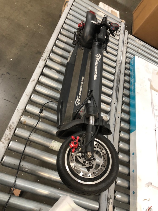 Photo 3 of EVERCROSS H5 Electric Scooter, Electric Scooter for Adults with 800W Motor, Up to 28MPH & 25 Miles-10'' Solid Tires, Scooter for Adults with Seat & Dual Braking, Folding Electric Scooter for Adults
