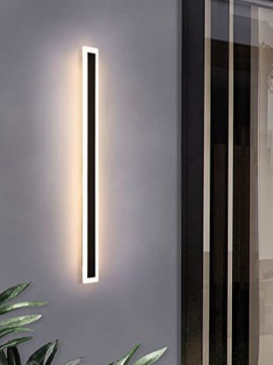 Photo 1 of (DAMAGED EDGES/CORNERS; DAMAGED BLACK STRIP) YAOWSZM Modern LED Wall Lights 59 Inch Outdoor Wall-Mounted Wall Sconce 30W Long Strip Wall Light White Acrylic IP65 3000K for Bathroom Living Room Corridor