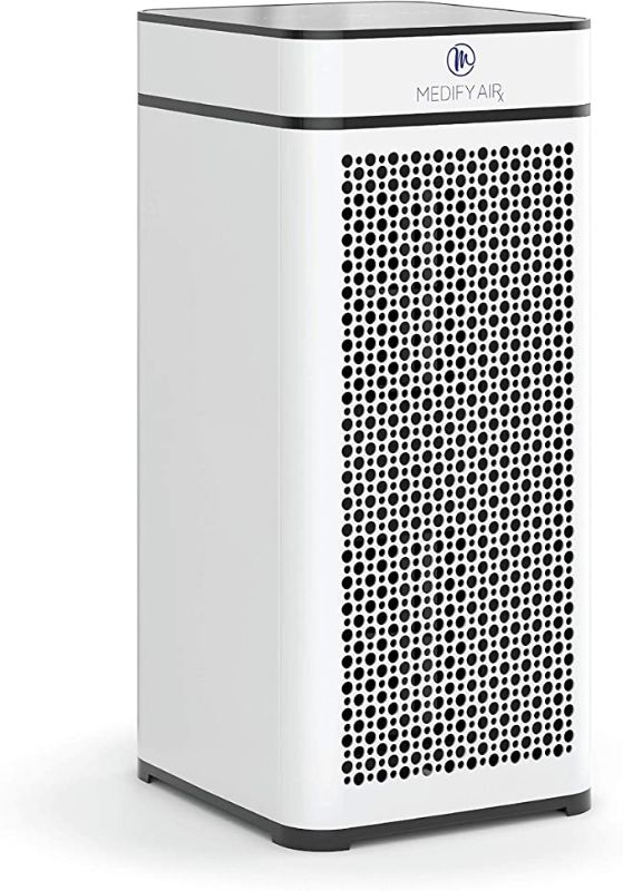 Photo 1 of (CRACKED CORNER; DAMAGED SIDE PANEL )Medify MA-40 Air Purifier with H13 True HEPA Filter | 840 sq ft Coverage | for Allergens, Wildfire Smoke, Dust, Odors, Pollen, Pet Dander | Quiet 99.9% Removal to 0.1 Microns | White, 1-Pack
