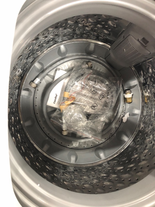 Photo 4 of (Dented Lower Side) COMFEE’ Washing Machine 2.0 Cu.ft LED Portable Washing Machine and Washer Lavadora Portátil Compact Laundry, 6 Modes, Energy Saving, Child Lock for RV, Dorm, Apartment Ivory White. **Used and small leak.
