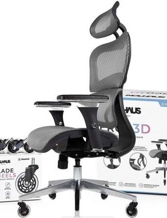 Photo 1 of NOUHAUS Ergo3D Ergonomic Office Chair - Rolling Desk Chair with 4D Adjustable Armrest, 3D Lumbar Support and Blade Wheels - Mesh Computer Chair, Office Chairs, Executive Swivel Chair 