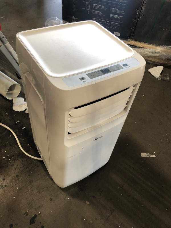 Photo 4 of (MISSING WHEEL/REMOTE) Midea 8,000 BTU ASHRAE (5,300 BTU SACC) Portable Air Conditioner, Cools up to 175 Sq. Ft, Works as Dehumidifier & Fan, Remote Control & Window Kit Included
