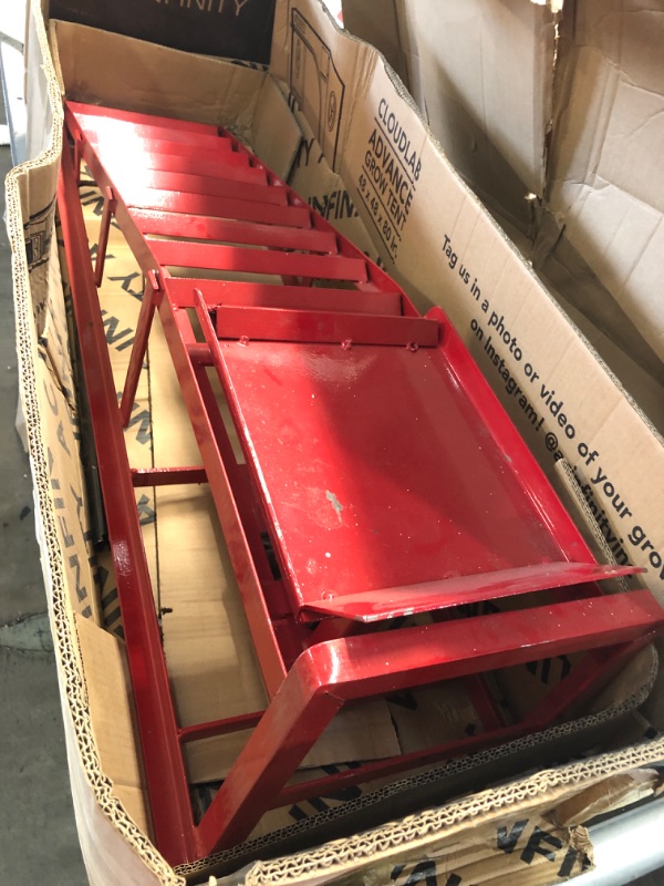 Photo 2 of (MISSING ACCESSORIES/ATTACHMENTS) Hydraulic Car Rampshydraulic Vertical Ramps 5t/11000lbs Low Profile 1pcs In Red
