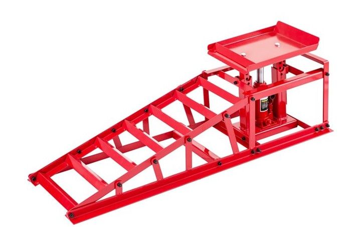 Photo 1 of (MISSING ACCESSORIES/ATTACHMENTS) Hydraulic Car Rampshydraulic Vertical Ramps 5t/11000lbs Low Profile 1pcs In Red
