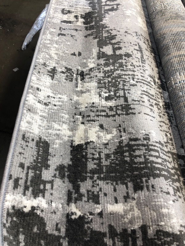 Photo 1 of 200AWAN03B Gray Strained Abstract Area Rug, 5'3" x 7'6"