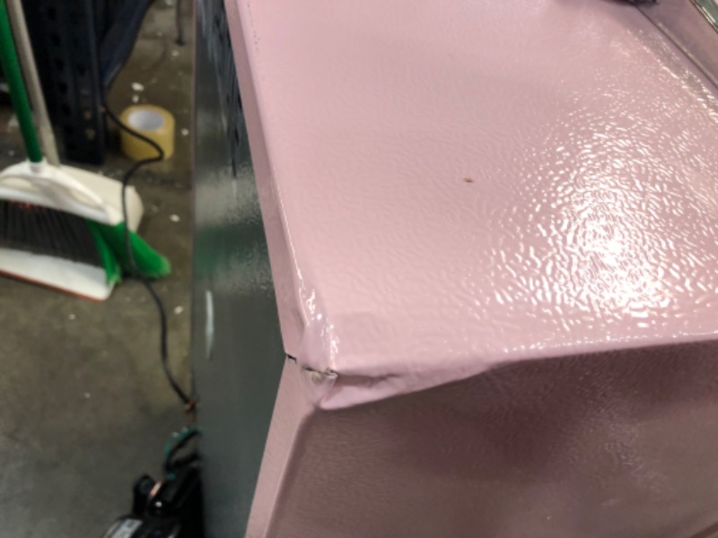 Photo 6 of (BROKEN PIPE; MULT. DENTS) FRIGIDAIRE EFR376 Retro Bar Fridge Refrigerator with Side Bottle Opener, 3.2 cu. Ft, Pink/Coral
