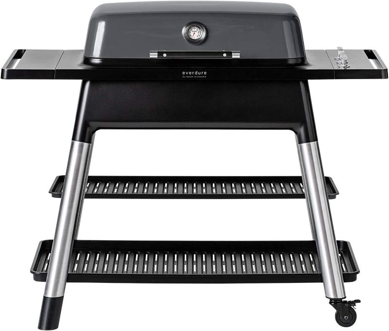 Photo 1 of **Usedand Damaged** PARTS ONLY**Everdure Furnace 3-Burner Gas Grill, Liquid Propane Portable BBQ Grill with Die-Cast Aluminum Body and Fast-Ignition Technology, 466 Square Inches of Grilling Surface, Adjustable Height, Graphite
